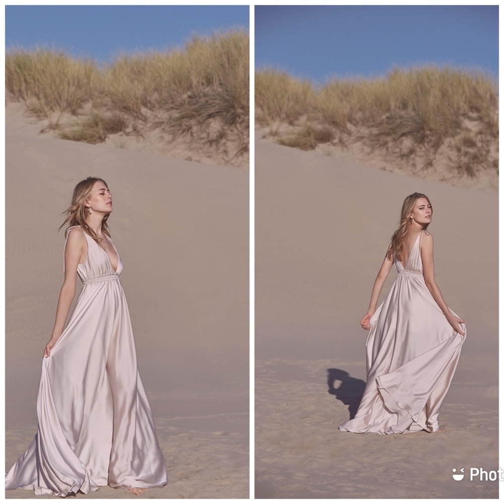 Watters Bridesmaid‎ 06810 Quentin Maxi Gown Sleeveless Dress Sz 6 Ballet Slipper